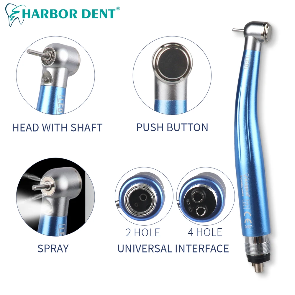 Dental High & Low Speed Handpiece Kit with LED Straight Contra Angle 3 Water Spray Air Turbine Dentist Lab