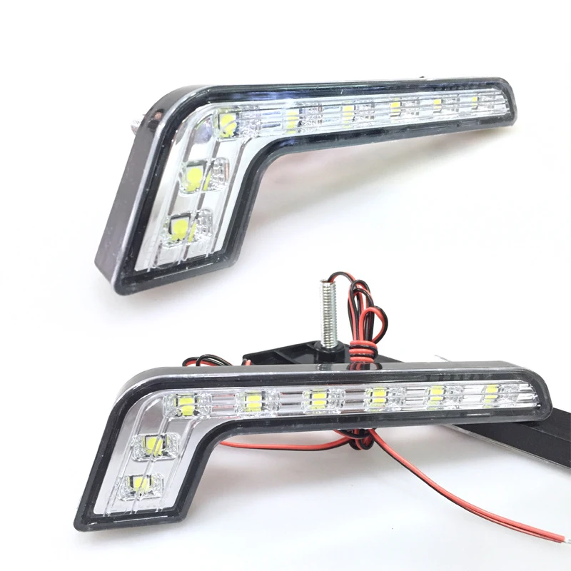 1 Pair Car Auto L-Type DRL Super Bright Lamp Fog Waterproof Daytime Running Light LED