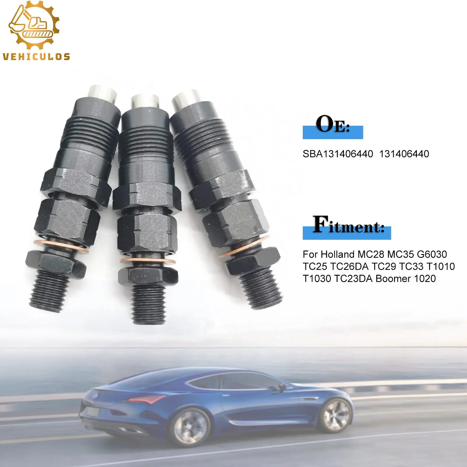 

SBA131406440 131406440 105148-1210 3PCS Fuel Injectors For New Holland MC28 MC35 G6030 TC25 TC26DA TC29 TC33 T1010 T1030