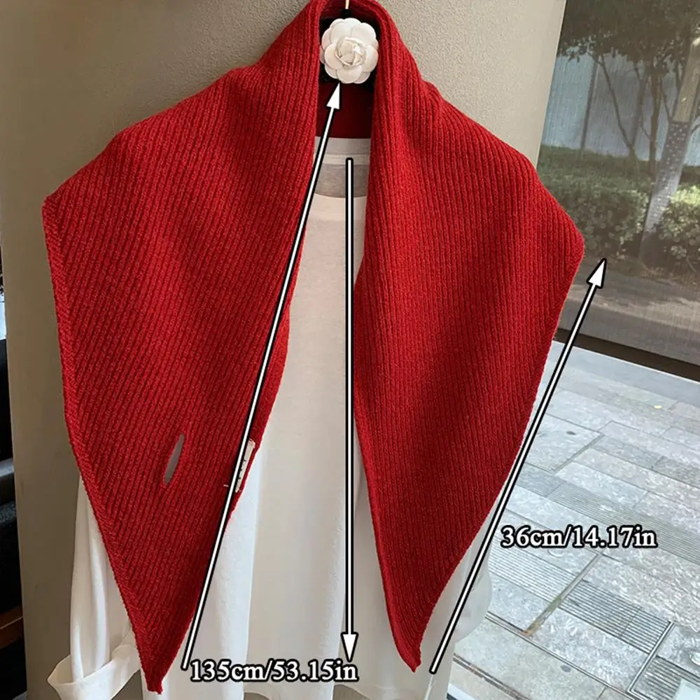 في الهواء الطلق الشتاء وشاح متعدد الوظائف الحجاب مخطط عبر منديل الحجاب الصوف متماسكة شال التفاف الرقبة غطاء الكتف #5