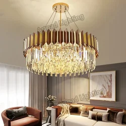 Candelabro de cristal dorado de lujo moderno, iluminación Led colgante de techo, accesorio de luz para sala de estar, Hotel, decoración artística, lámpara colgante