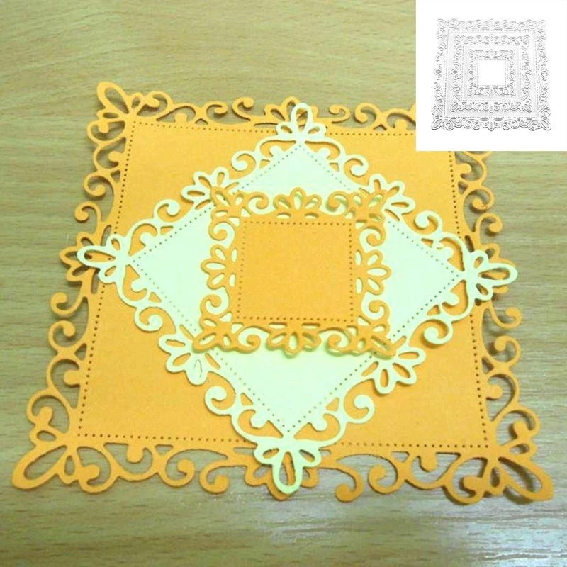 Frame Metal Cutting Die Stencil Lace Die Cuts Embossing Script Dies Stencils best sale