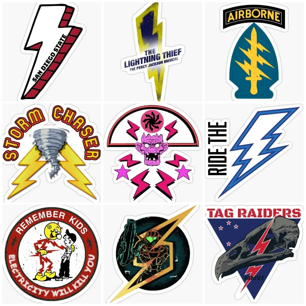 

Lightning Power Sign Color Creative Sticker Laptop Vinyl Off Road Truck Wall Car Window Motorboat Helmet Racing Bicycle Decal