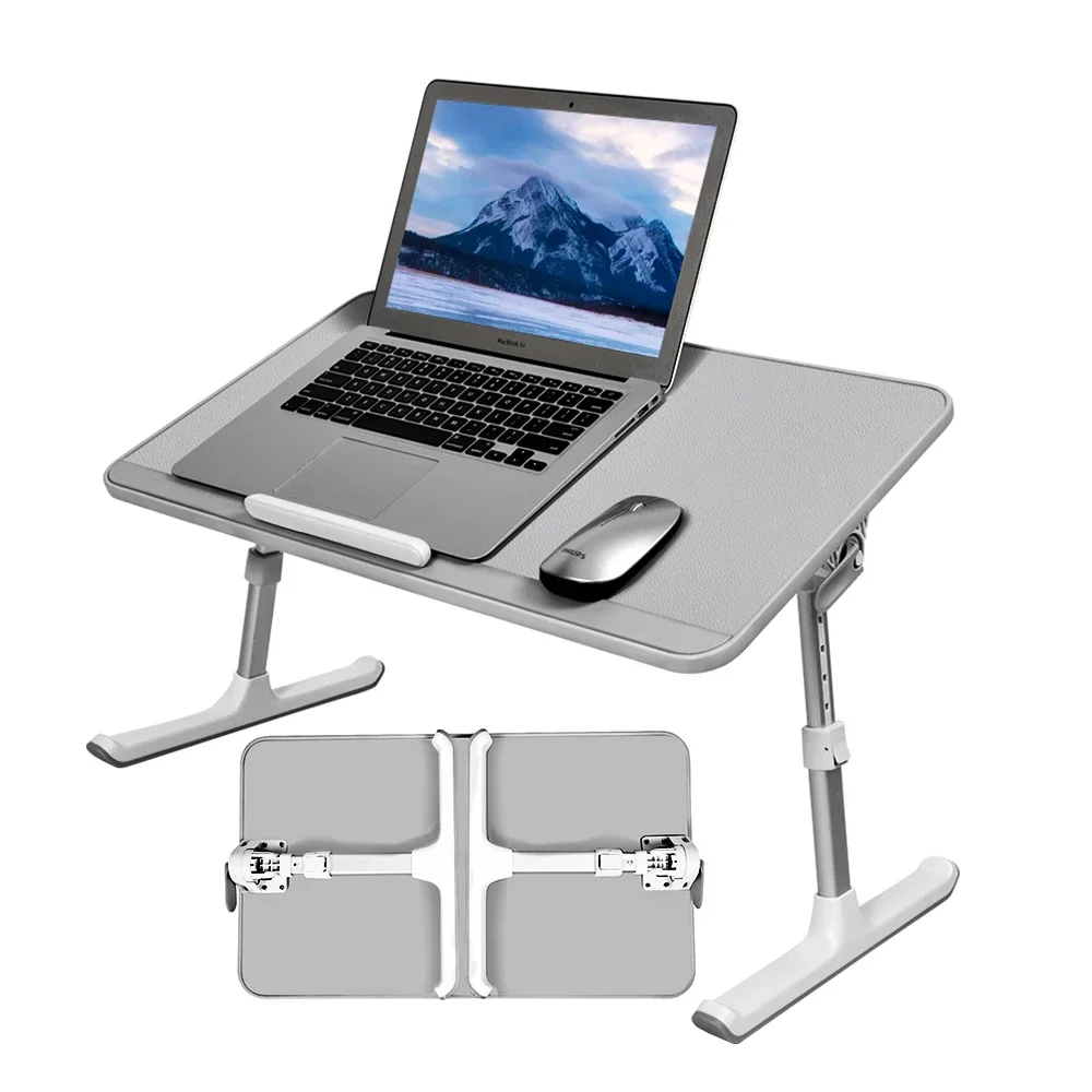 Laptop Tray Desk, Adjustable Ergonomic Multi-angle Computer Table, Foldable and Portable, for Home, Office, Bed