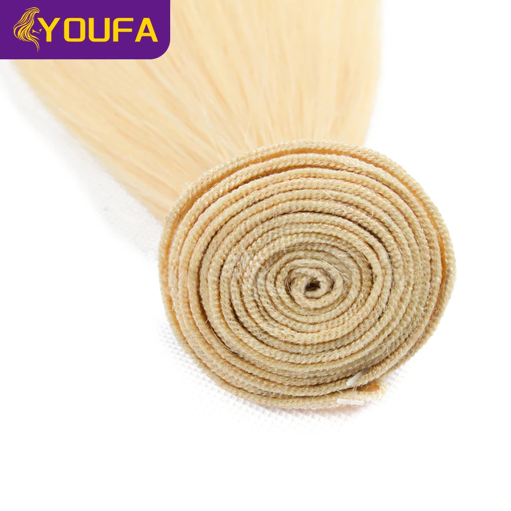 12A 613 Blonde 100% Human Hair Bundles For Women Brazilian Straight Human Hair Weave Can Be Bleached Honey Blonde Human Hair