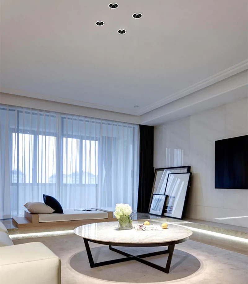 Dimmable COB Downlight Spotlight AC85-265V Anti-Glare Deep Embedded LED Ceiling Lamp Chandelier Interior Lighting Bulb