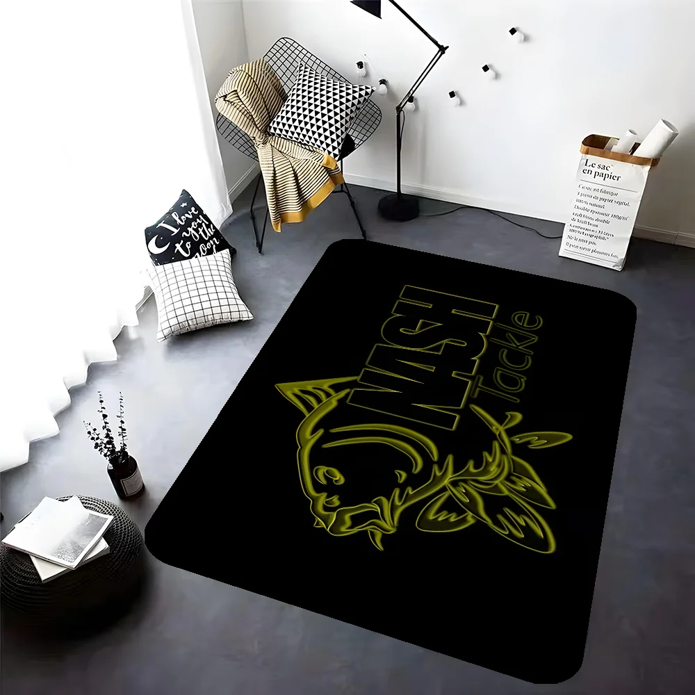 Nash Fishing Logo  Floor Mat Bathroom Mat Kids Room Bedroom Decoration Balcony Anti-Slip Doormat Living Room Bedside Area Rugs