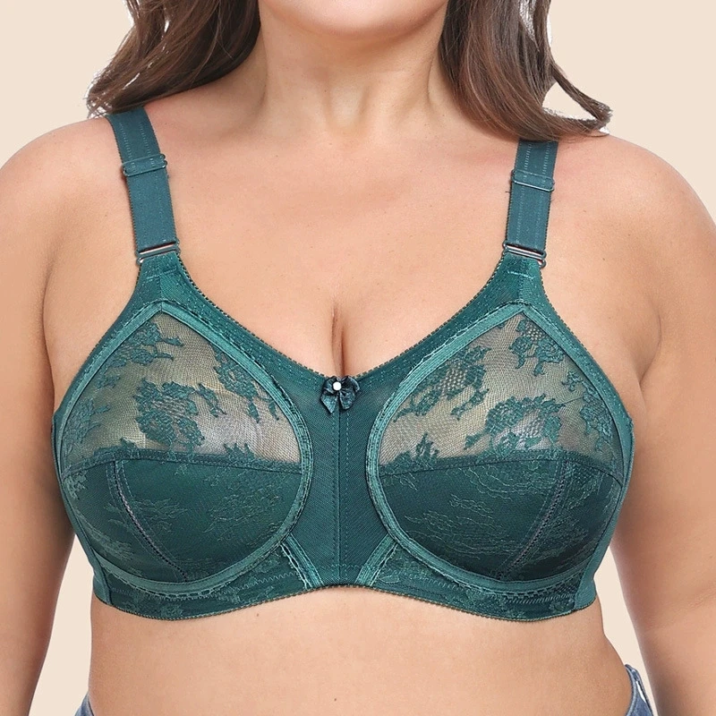 Bras for Women Wireless Thin No Sponge Hollow Out  Sexy Lace Bra Lingerie  Full Cup Large Cup Thin Plus Size Female Underwear