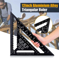 7/12 Inch High Precision Aluminum Alloy Triangle Ruler Protractor Line Scriber Square Measurement Woodworking Tools