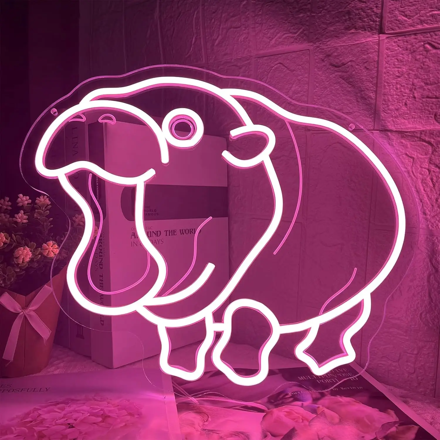 

Cute Hippo Neon Sign USB LED Neon Light for Party Bar Club Gaming Room Bedroom decorations neon personnalisé Gift Night Light
