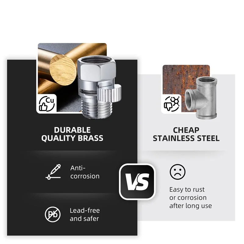 Shower Head Shut Off Valve Shower Flow Control Valve G1/2 Flow Pressure Regulator for Handheld Shower Bidet Sprayer