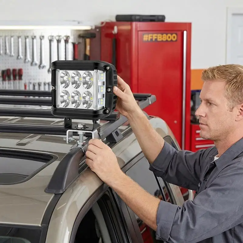 

4"LED Work Dual Side Shooter Pod White & Amber Strobe Lamp Off Road Flashing Light For Car Truck Pickup Boat Suv