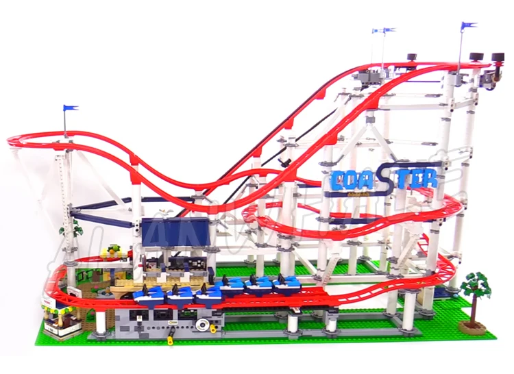 4619pcs Creative Expert Fairground Roller Coaster Trains Cotton Candy Cart Booth 15039 Building Kits toy Compatible With Bricks