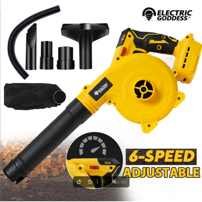 

NEW 2-In-1 Air Blower & Vacuum Brush Cordless Leaf Blower for DeWalt Battery （No battery）