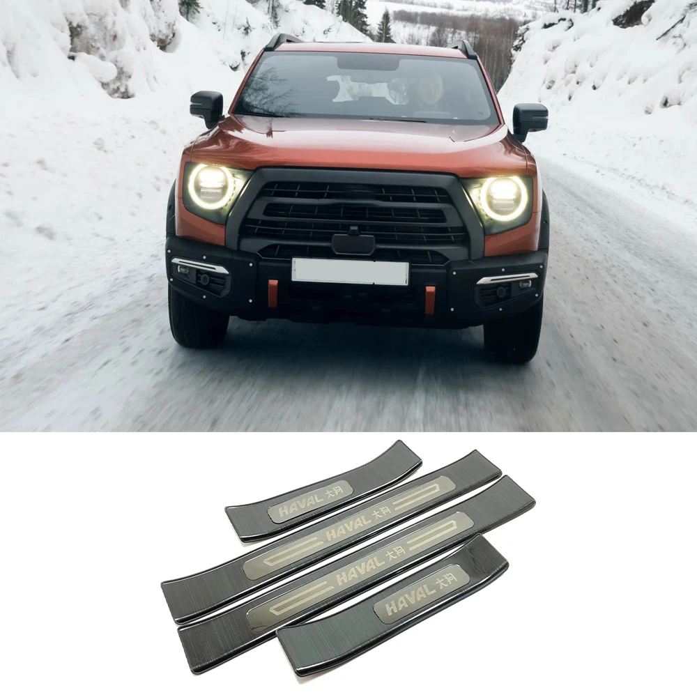 

For GMW Haval Dargo Stainless Steel Door Sill Pedal Accessories Protection Trim Car Stickers Styling 2021 2022 2023