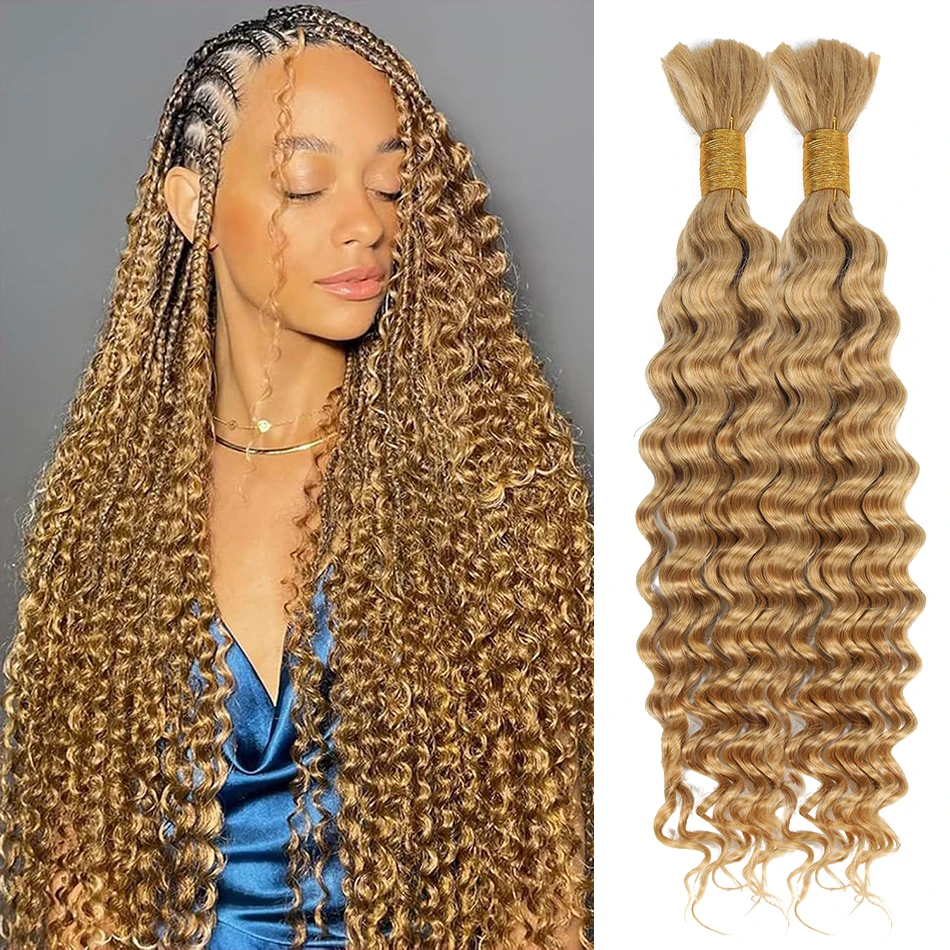 

Глубокие волны, объемные человеческие волосы для плетения без утка, светлые человеческие волосы для плетения для косичек в стиле бохо, бразильские наращивание человеческих волос Remy