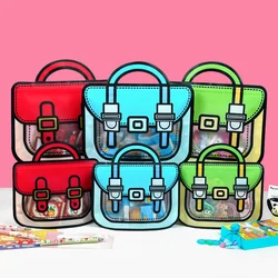 Red/Blue Schoolbag Shape Candy Bags Cute Cartoon Frosted Plastic Zipper Snack Gift Bag Packing Kids Birthdays Party Decoration