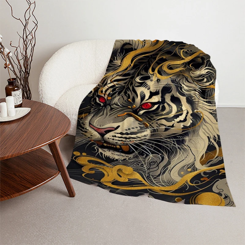 

Tiger Flannel Blanket Suitable For All Seasons Bed Blankets & Throws Furry Sofa Throw Fluffy Soft Baby Beds Custom Nap 150x200CM