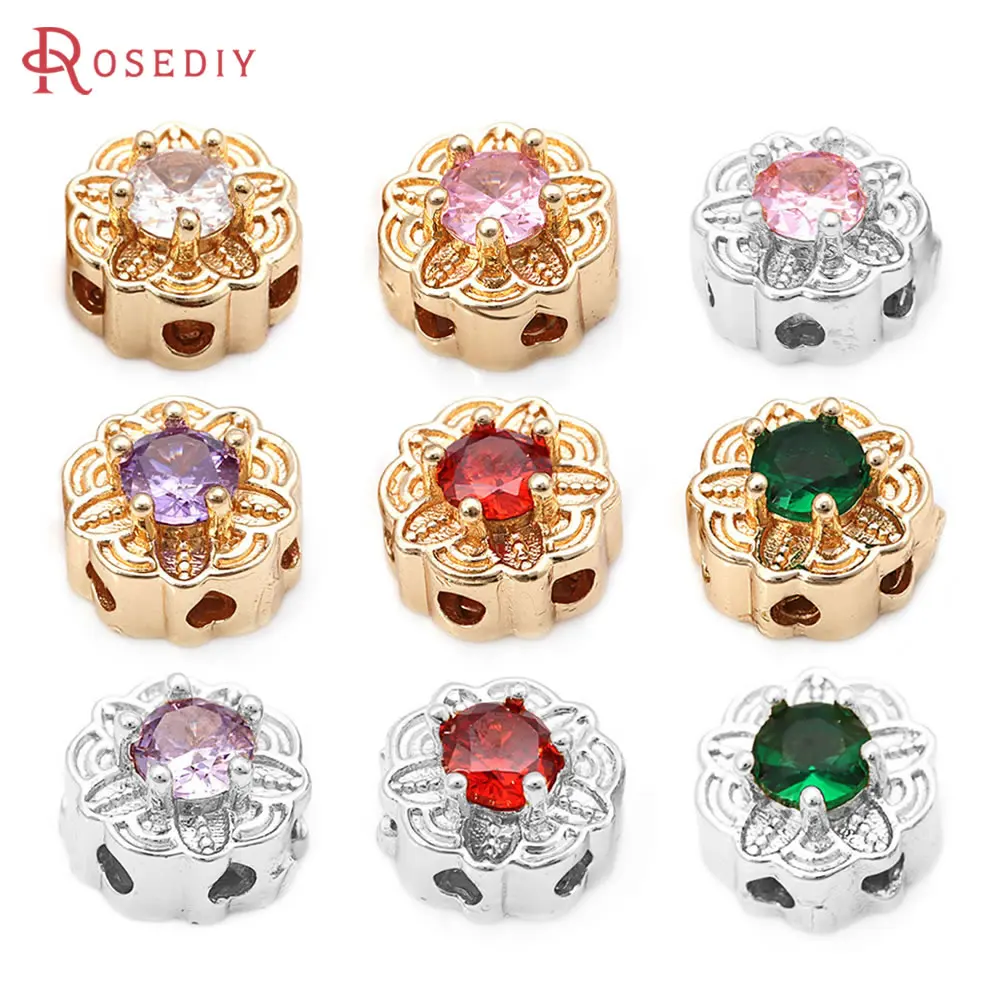 6PCS Brass Zircon R… - image