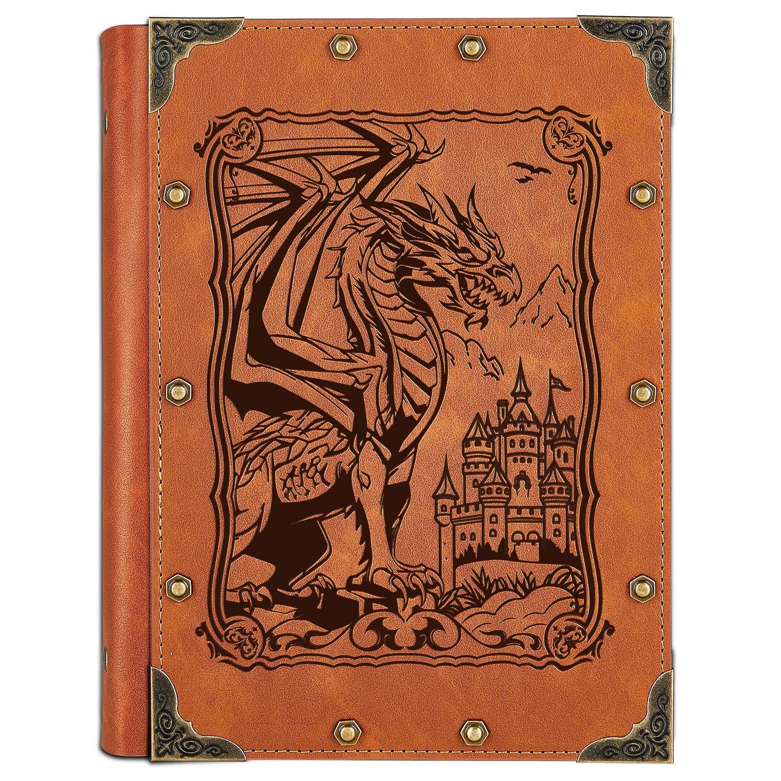 DND-Cuaderno de forja rellenable con diseño de dragón impresionante, 400 páginas (200 hojas), perfecto para Dungeo