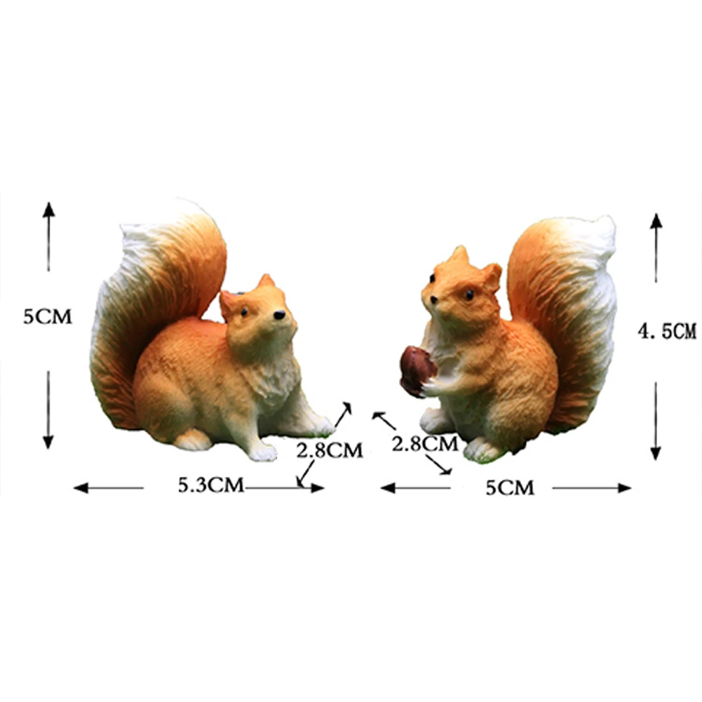 Garden Squirrel Ornament Animal Model Figurine Home Decor Decoration Accessorie Garden Tree Ornaments Home Christmas Table