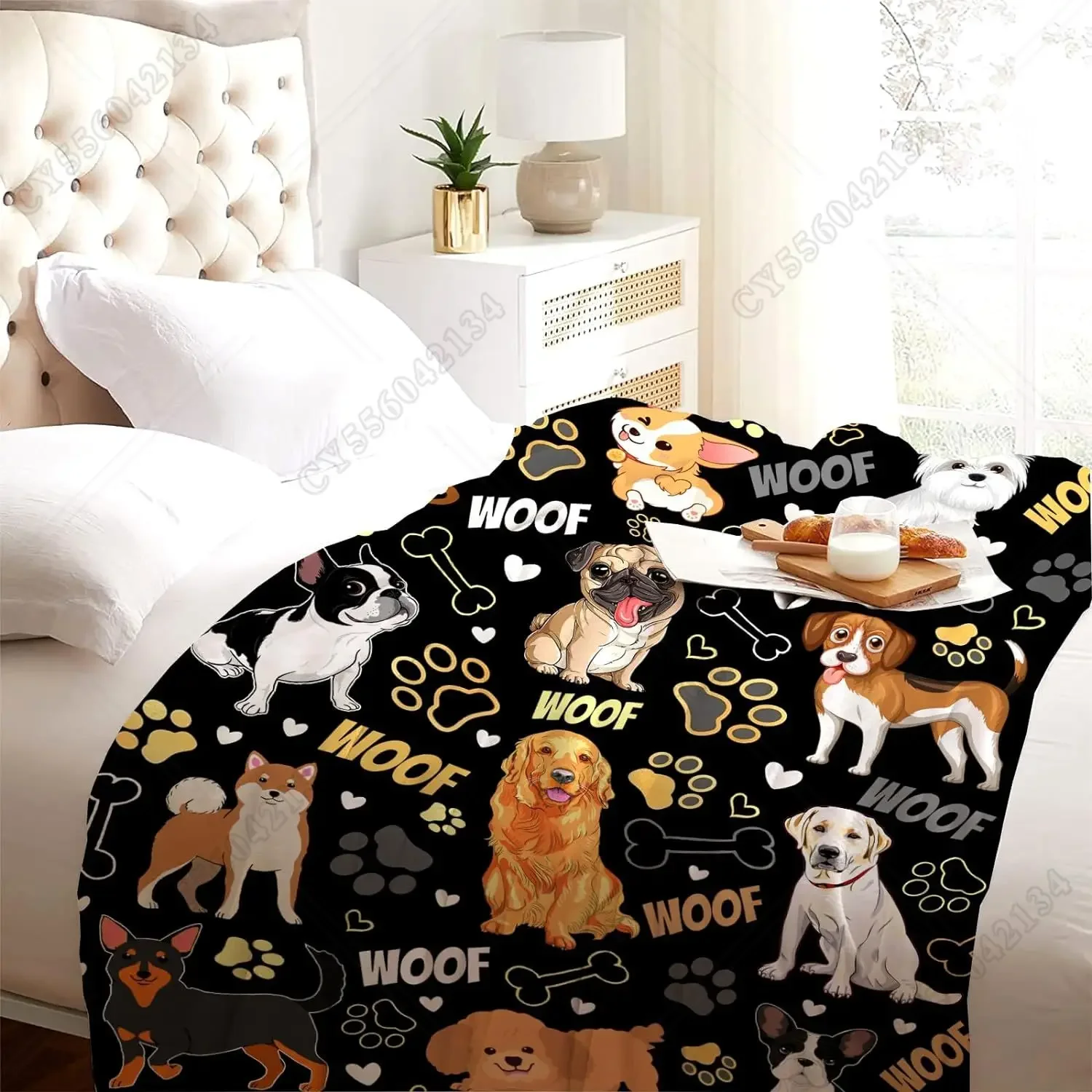 Dog Blanket Soft Cozy Dog Flannel Throw Blanket Gifts for Dog Lovers Warm Lightweight Blankets for Girls Boys Kids Women Adults