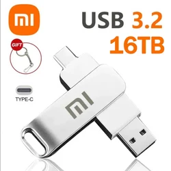 샤오미 3.2 USB 플래시 드라이브, 금속 고속 펜 드라이브, C타입 금속 SSD 펜 드라이브, 디스크 플래시 드라이브, 방수, 16TB, 8TB
