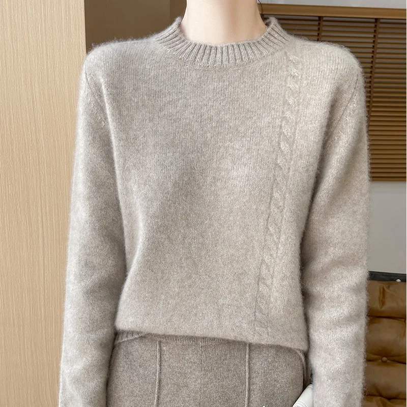 Seven-Pin Double-Strand Thickened 24 Autumn and Winter New Manufacturers Strictly Choose Wool Semi-High Jacquard Women'