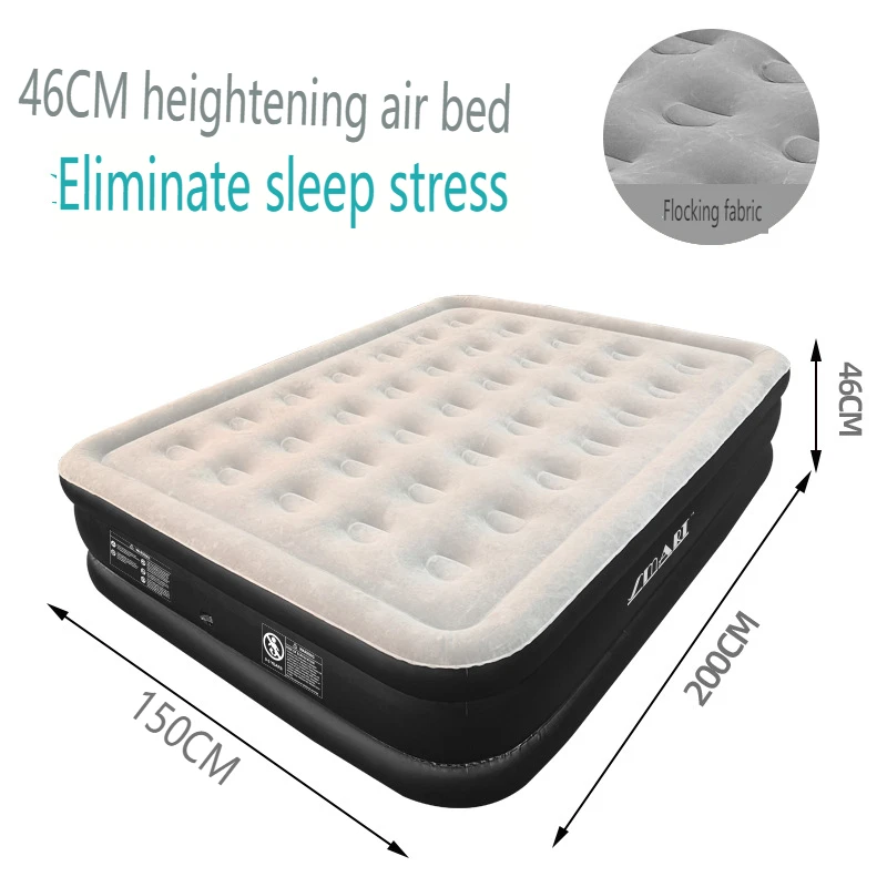 LY-B035 Inflatable Mat 200*150*46CM Double Person Use Thickening Camping Mat Leisure Office Air Bed Outdoor Air Mattress