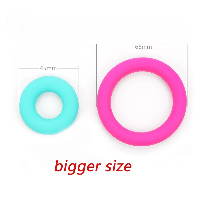 LOFCA 2pcs/lot Silicone Teething Ring Beads Food Grade BPA Free Baby Teether Chew Nursing Necklace Baby Toys DIY Pacifier Chain