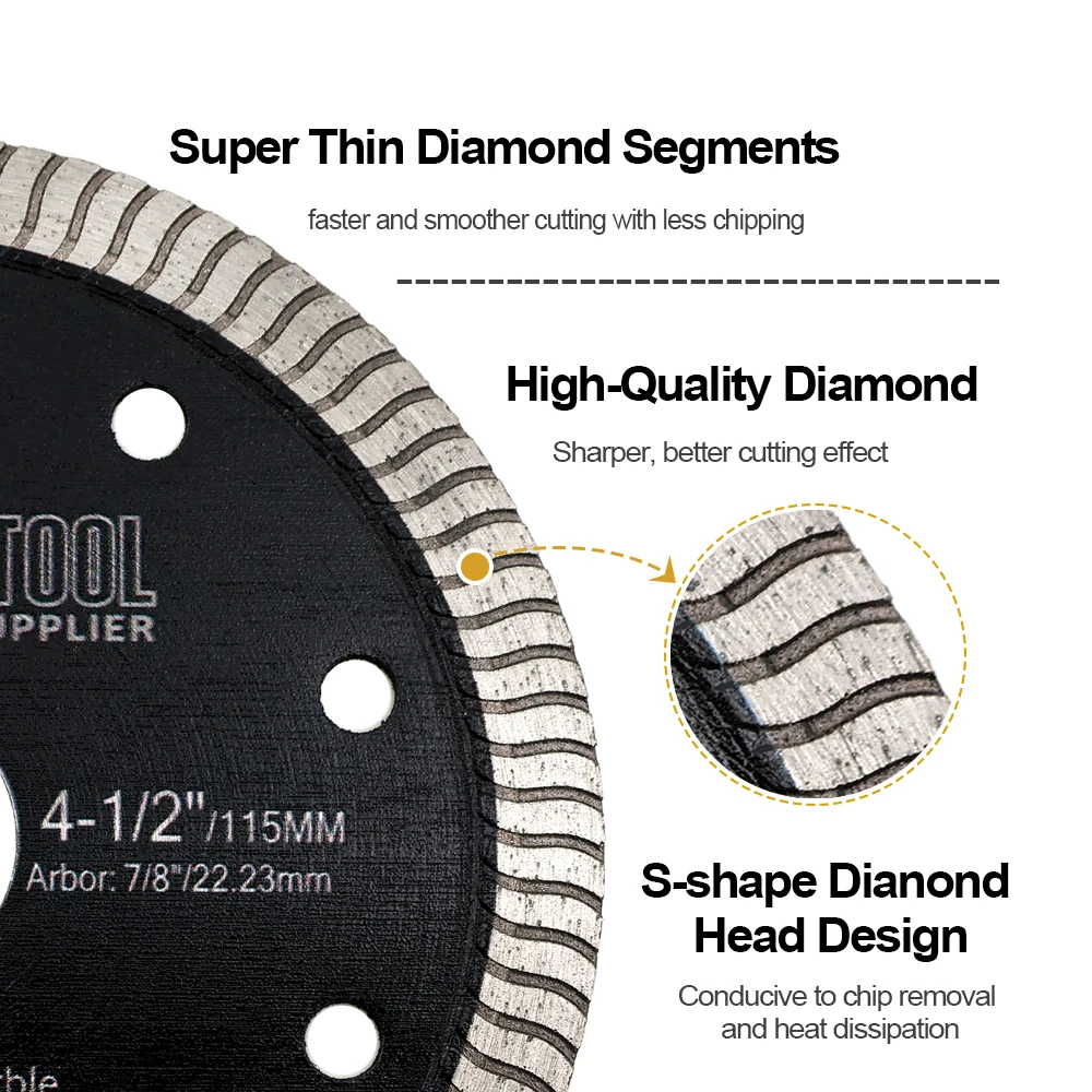 SHDIATOOL 2 قطعة 115 مللي متر Superthin أسطوانة تقطيع الماس 4.5 بوصة توربو شفرة المنشار السيراميك الكوارتز الرخام حجر قطع لوحة أداة السلطة