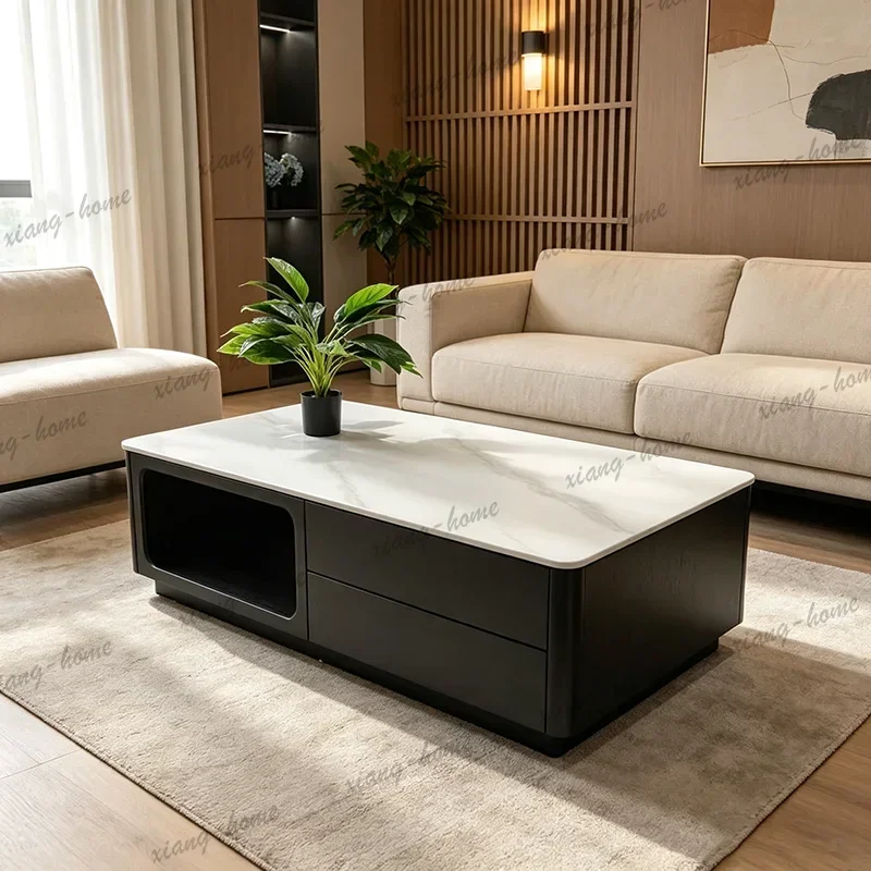 YJ Minimalist Classic Coffee Table Rectangle Modern Nordic Elegant Coffee Table Universal Rustic Table Basse Design Home Furnitu