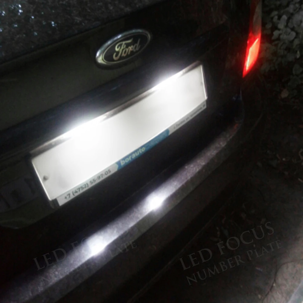 2x LED Number License Plate Light Lamps Lighting Upgrade For Ford Focus 2 ST 225 C Max 2003 2004 2005 2006 2007 2008