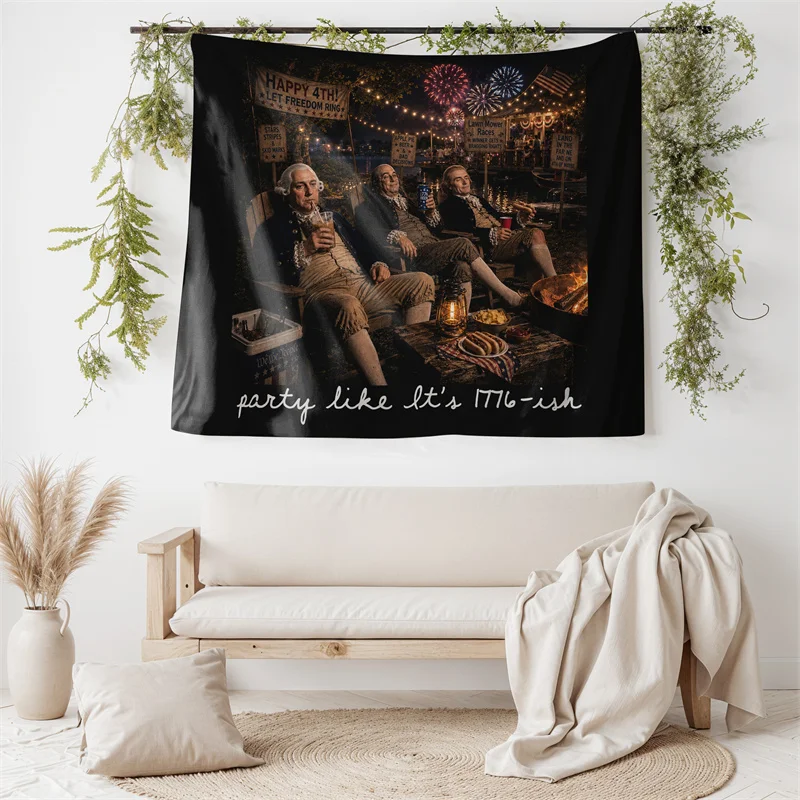 Gaslight Gatekeep Girlboss Party Like It's 1776-ish Funny Founding Fathers Wall Hanging for Bedroom Living Room Decor