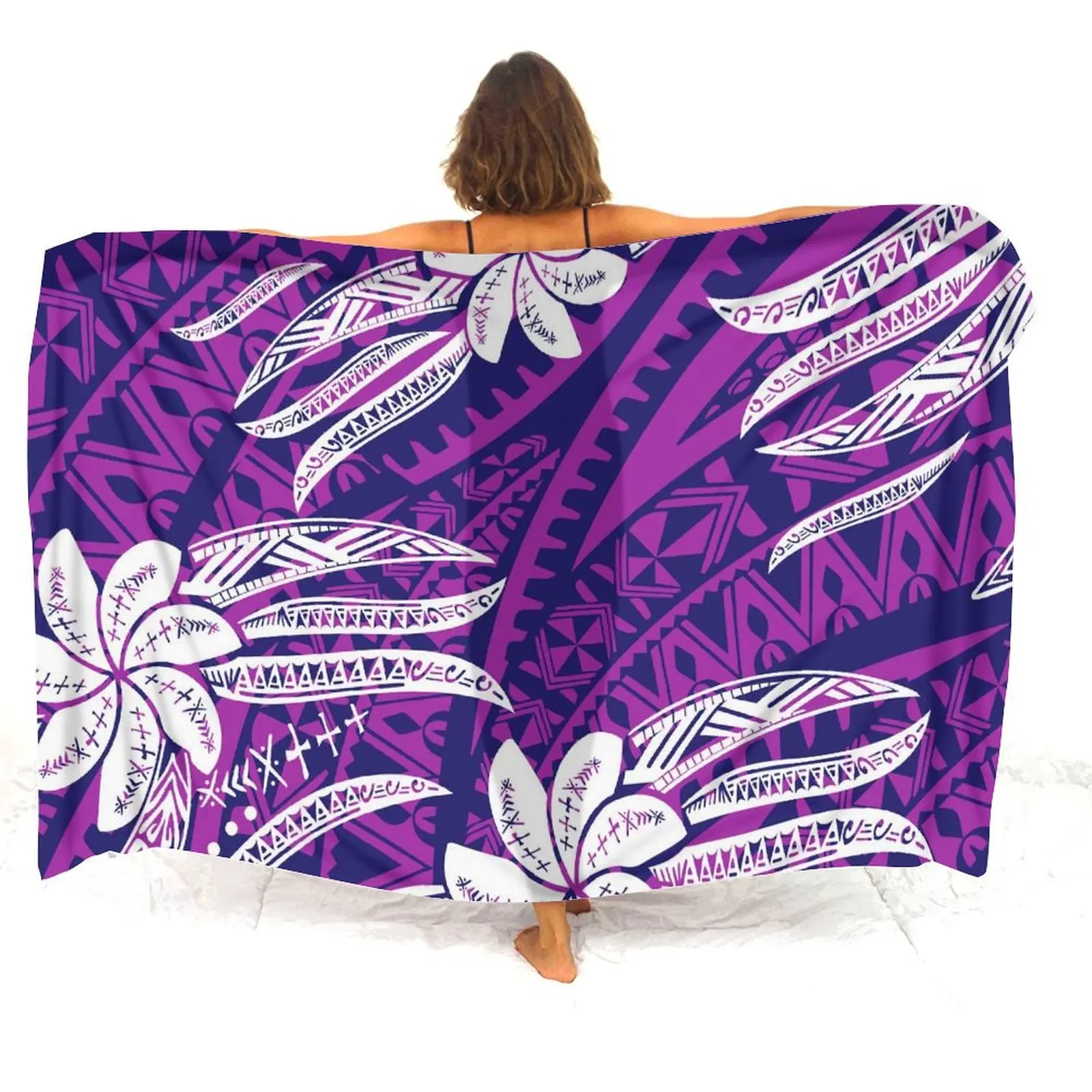 Bañador de vacaciones Hawaiano para mujer, traje de baño de una pieza, abrigo de playa, patrón polinesiano personalizado, Fiesta en la piscina, Sarong de verano, 2024