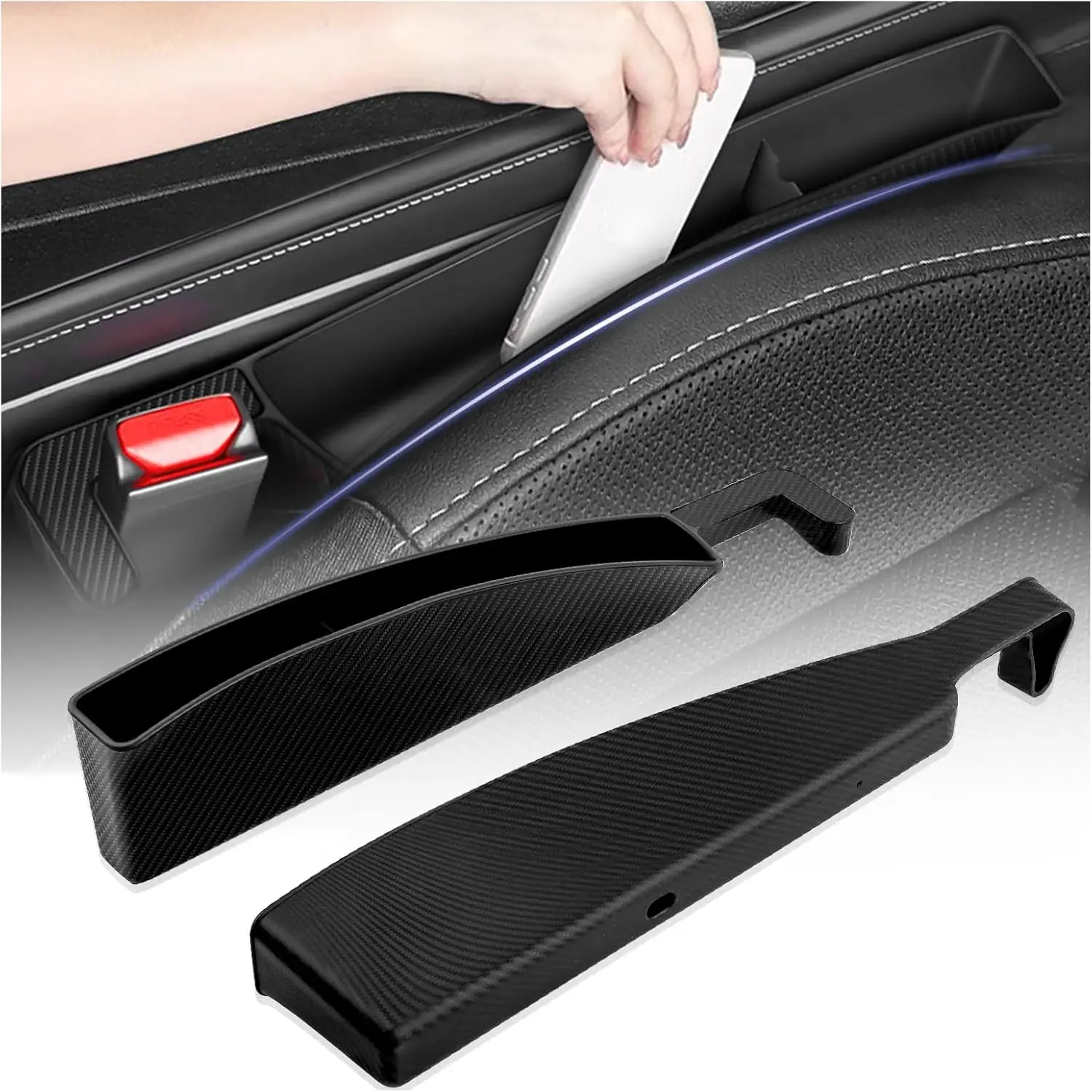 

2PCS Car Seat Gap Filler Organizer with Charging Port, Universal Anti-Drop Storage Box for Phone/Keys/Sunglasses,Car Accessories