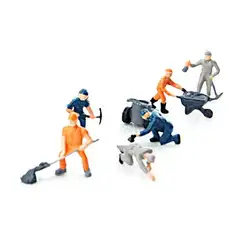 25pcs 1:87 Scale Painted Mix Model Train Railway Station Platform Worker People Figures with ladder Bucket Layout Scene Toys