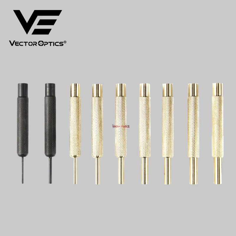 Vector Optics Roll Pin Punch Set Dual-sided Brass Gunsmithing Punch Tools Portable Hand Tool Kit Gun Maintenance Gun Accessories