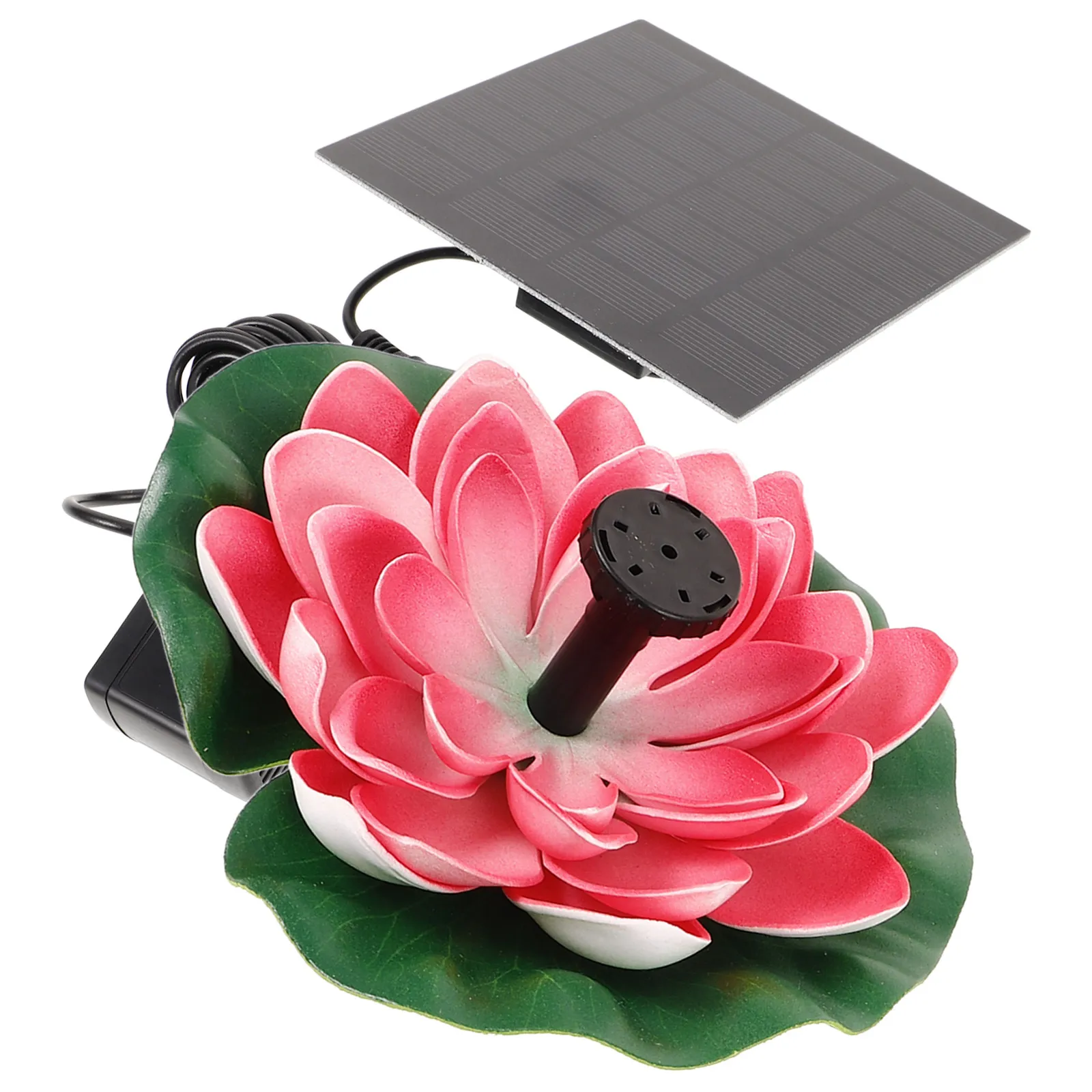1 Juego de Fuente Solar Flotante Estilo Loto para Estanque Exterior, Decoración de Jardín y Paisaje, Fuente Solar para Piscina con Diseño de Loto