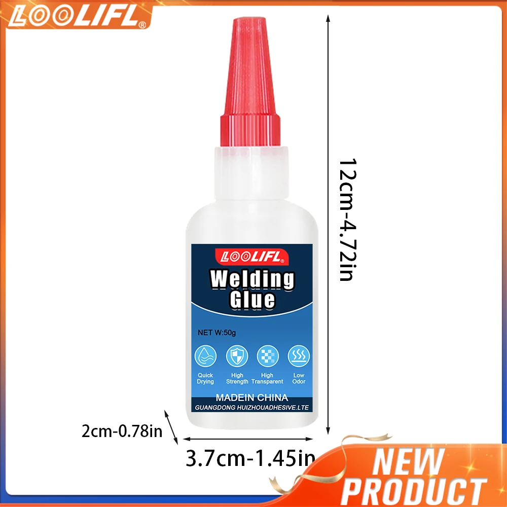 LOOLIFL 50g Hochfester ölbasierter Klebstoff zum Schweißen - Universeller ölbasierter Schweißkleber für Sofortklebstoffe für Harze, Keramik, Metalle, Glas, Kunststoffe, Holz, einschließlich Spender.