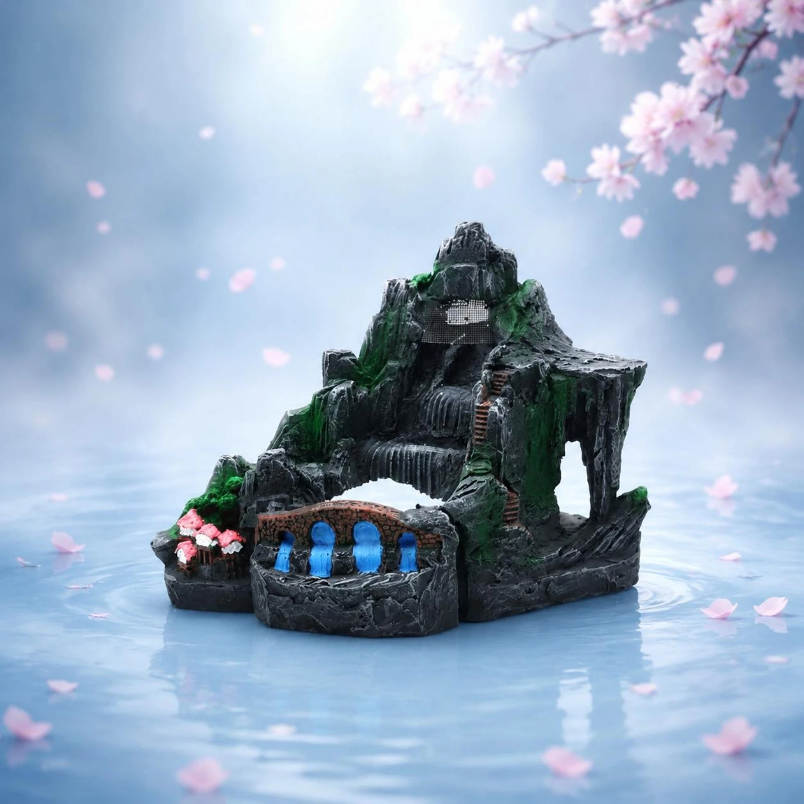 Aquarium Waterfall Ornament Vi - Aquarium Fish Hiding Spot recension och pris