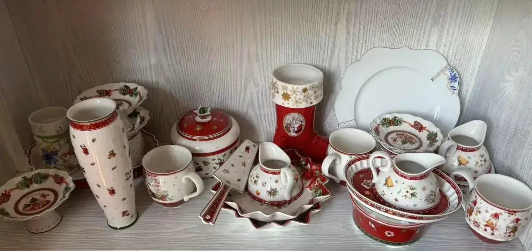 German Cutlery Christmas Cookie Plate Rectangle Mug Salad Dessert Plate Fruit Holder