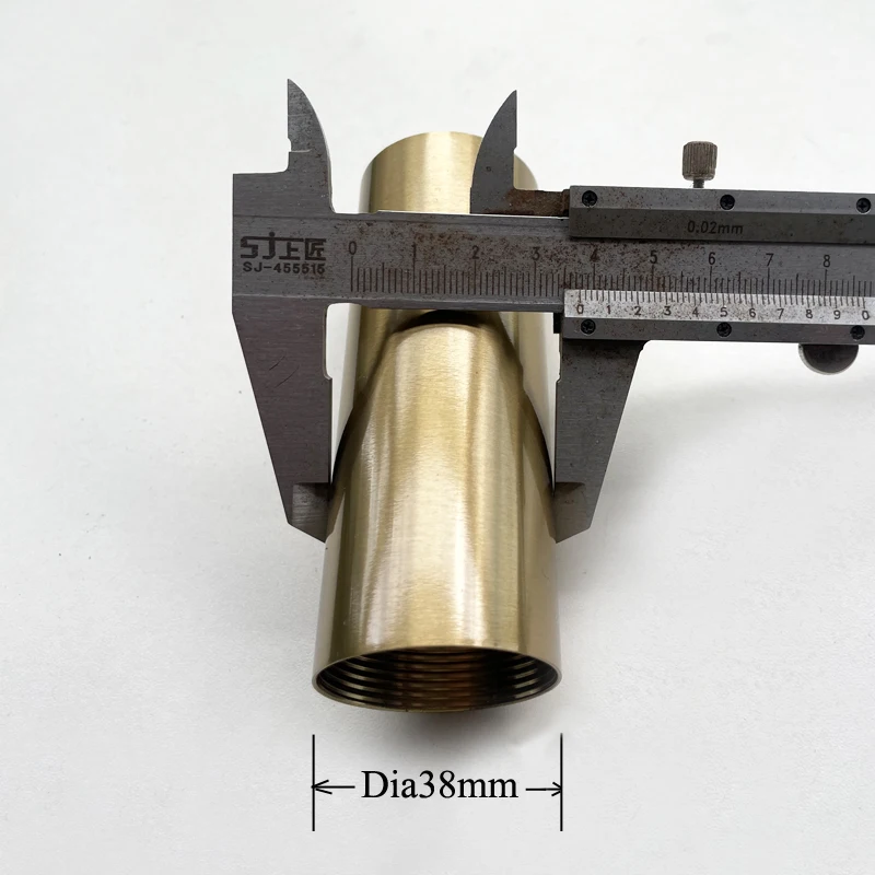 اللون البرونزي Dia38mm أنثى الموضوع أنبوب معدني مجوف ، أنبوب أسنان داخلي مزدوج الرؤوس لملحقات الإضاءة #2