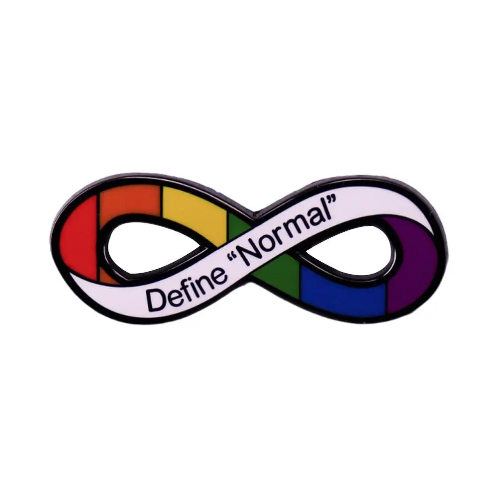 ''Define Normal'' Hard Enamel Pin Autism Metal Badge Colored Infinity Symbol Brooch For Jewelry Accessories H8A2