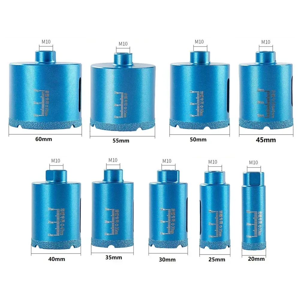 High Performance Vacuum Brazed Diamond Core Drill Bit for Ceramic Tile Marble and Stone with M10 Thread 60mm Total Height