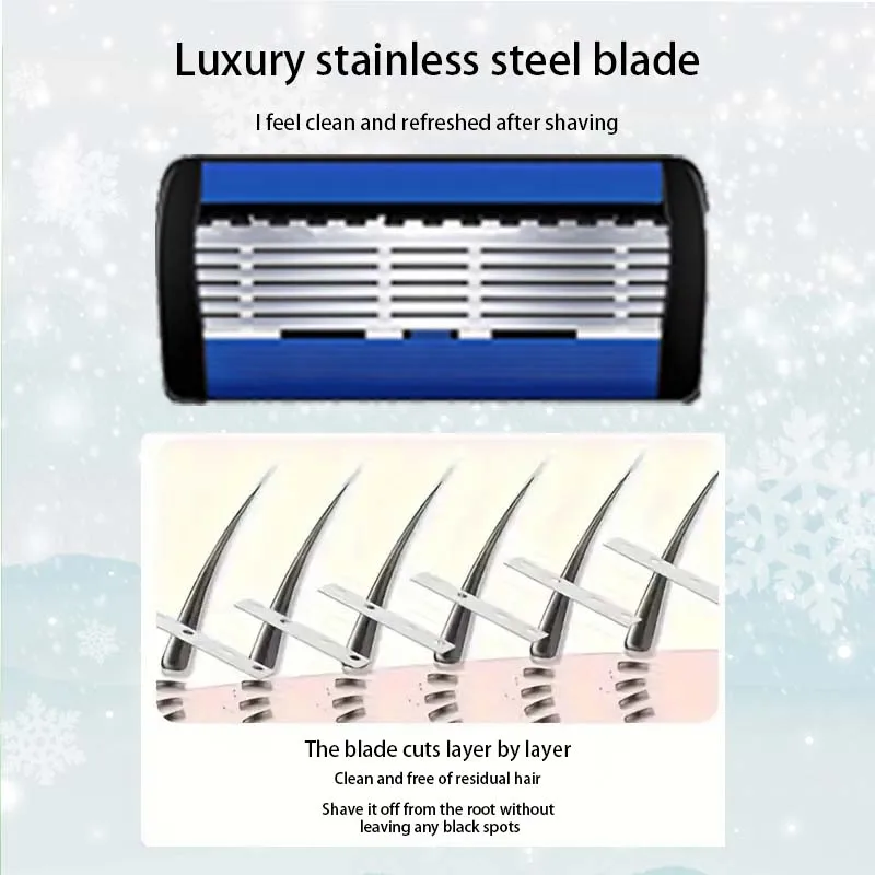 ماكينة حلاقة رجالية عصرية: شفرات حادة، مقبض مضاد للانزلاق، ماكينة حلاقة فائقة النعومة وغير مؤلمة. ماكينة حلاقة يجب اقتناؤها للرجال #4