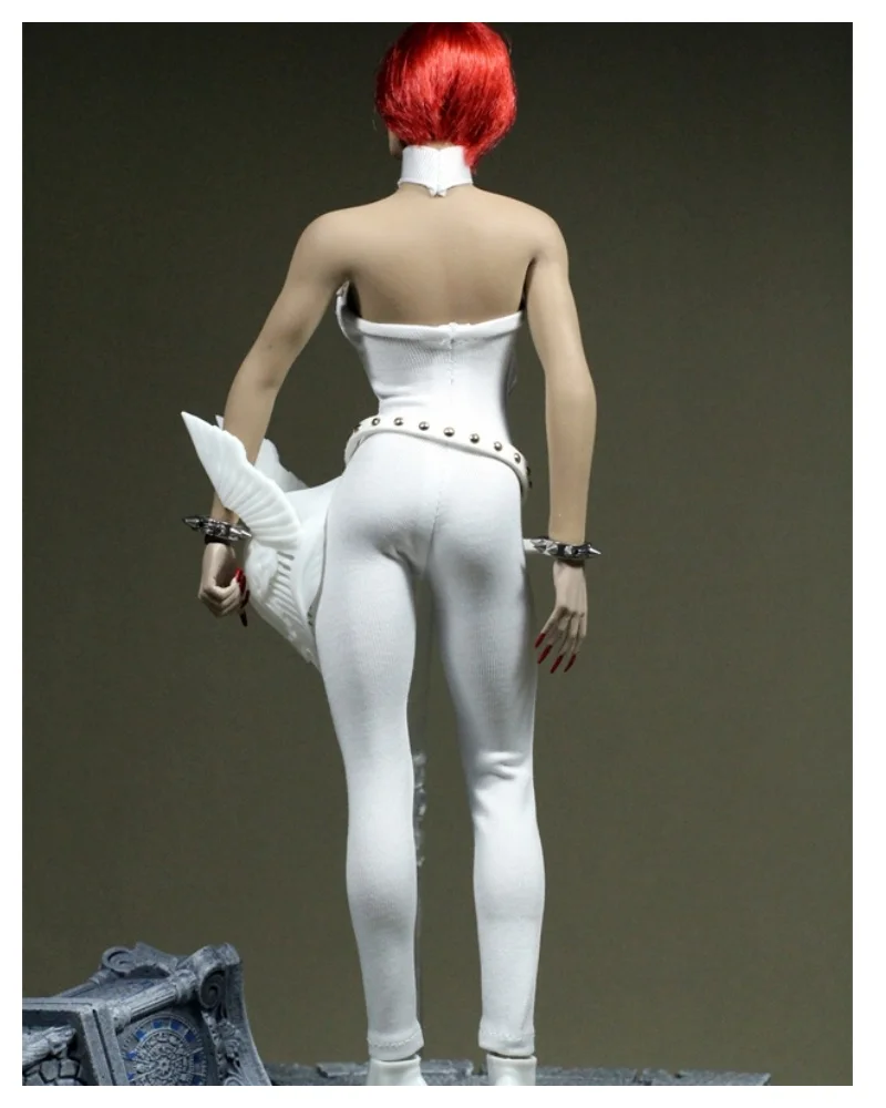 1/6 Scale White Jumpsuit Clothing with White Winged Helmet Fit 12-inch Phicen Action Figure Model Doll For Fans DIY