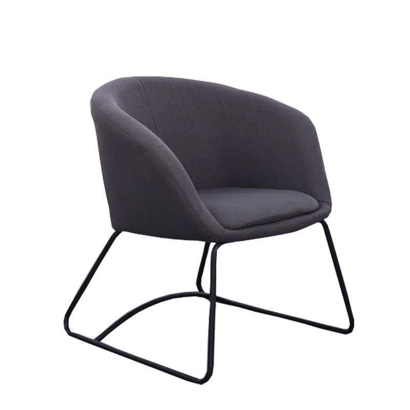 Italian minimalist chair Iron single office negotiating chair Cafe restaurant casual cloth small sofa chair