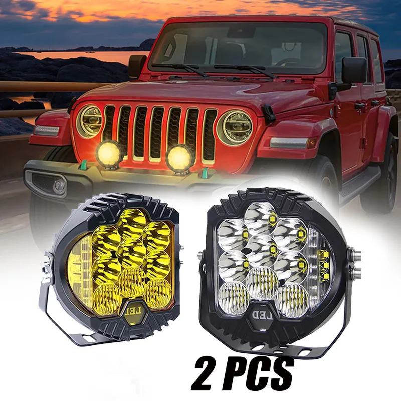 

Off-Road Car LED Headlight 3'/ 5''/ 7" 1 PCS DRL Hi/Lo Beam 50W 5000LM 9LEDS For Wrangler Offroad Jeep Lada Niva 4x4 UAZ