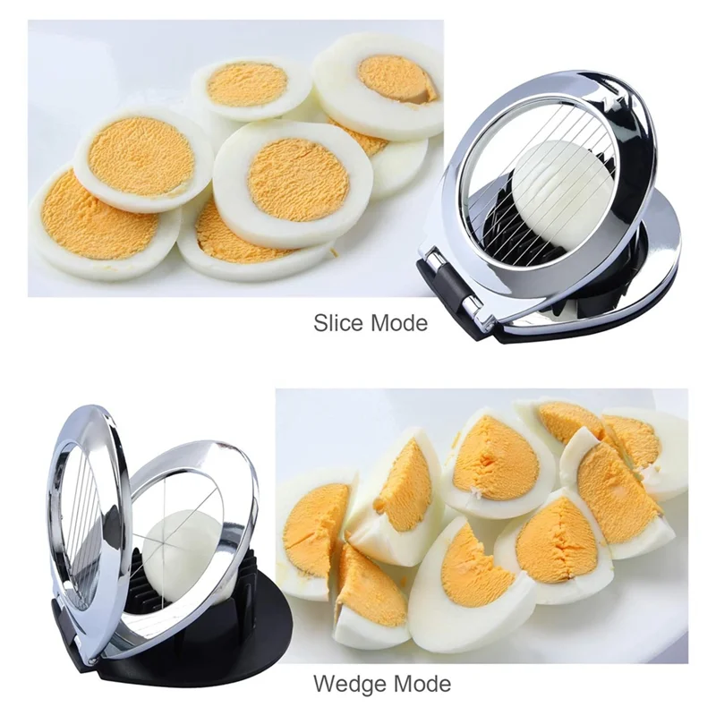 A23E-2Pcs Multi Function Stainless Steel Egg Slicer For Hard Boiled Eggs Dishwasher Safe Heavy Duty Egg Cutter Kitchen Helper